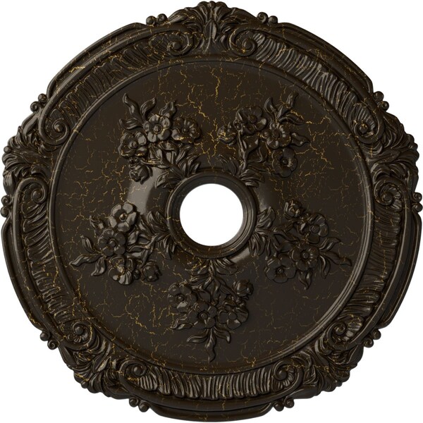 Ekena Millwork Attica with Rose Medallion (Canopies up to 4 1/2"), 26"OD x 3 3/4"ID x 1 1/2"P, Stone Hearth Crackle CM26ATSHC - main